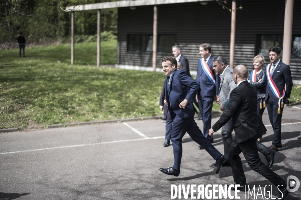 Déplacement d Emmanuel Macron dans la région Grand Est.