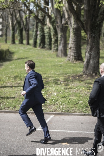 Déplacement d Emmanuel Macron dans la région Grand Est.