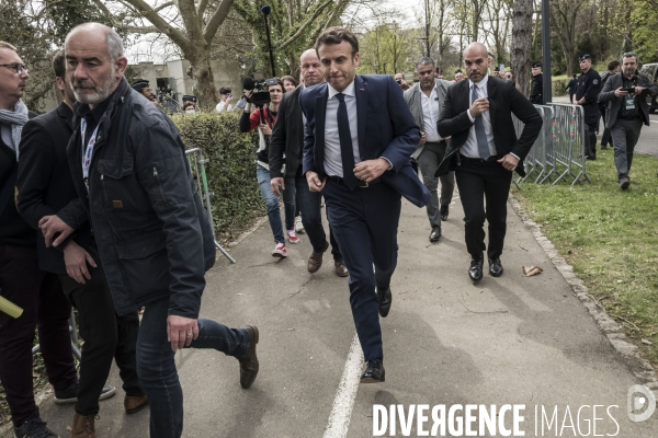 Déplacement d Emmanuel Macron dans la région Grand Est.