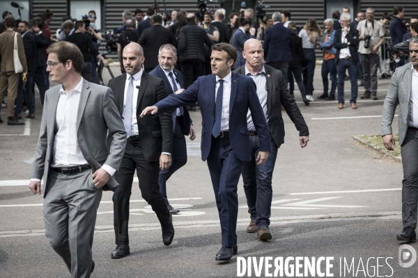 Déplacement d Emmanuel Macron dans la région Grand Est.
