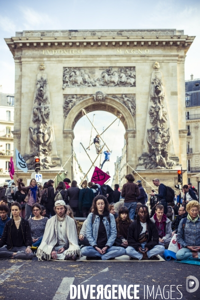 Action de extinction rebellion (xr) pour le climat.