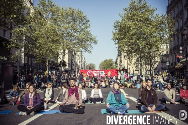 Action de extinction rebellion (xr) pour le climat.