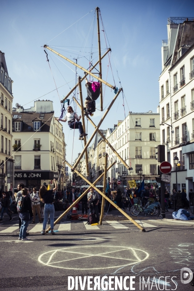 Action de extinction rebellion (xr) pour le climat.