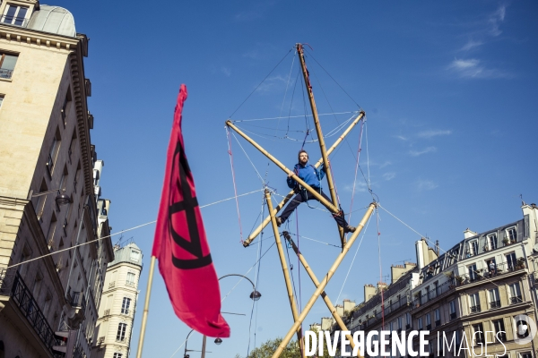 Action de extinction rebellion (xr) pour le climat.