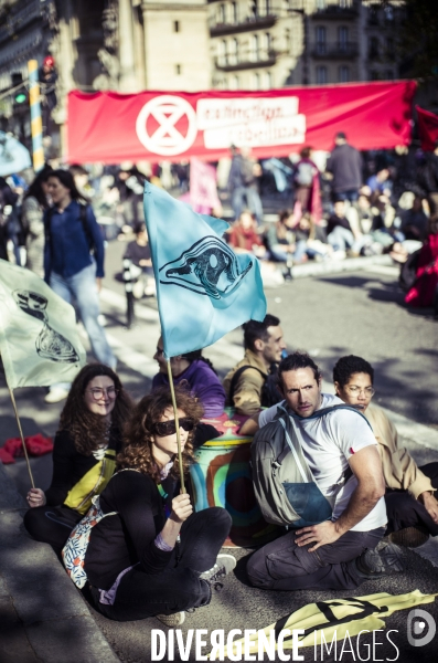 Action de extinction rebellion (xr) pour le climat.