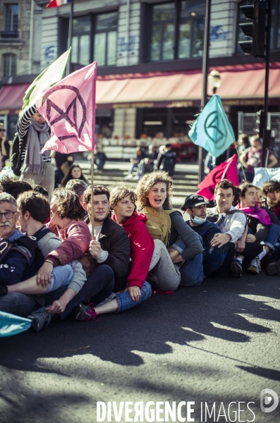 Action de extinction rebellion (xr) pour le climat.