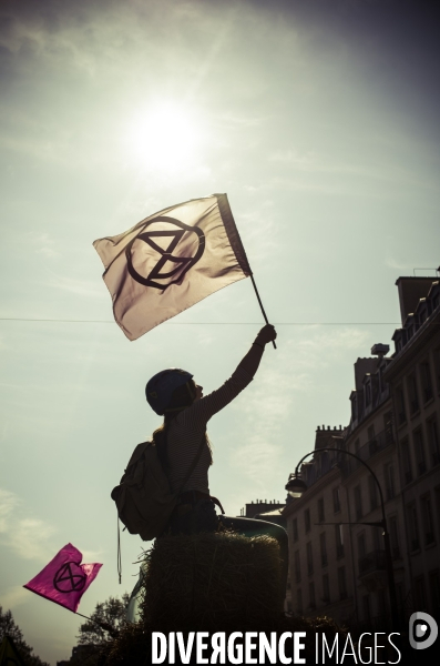 Action de extinction rebellion (xr) pour le climat.