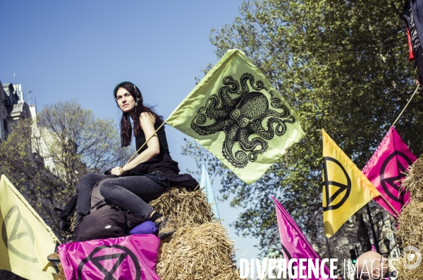 Action de extinction rebellion (xr) pour le climat.
