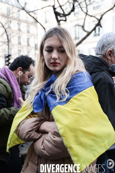 PARIS - Rassemblement pour l Ukraine et contre l invasion Russe