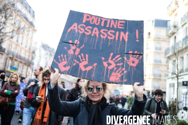 PARIS - Rassemblement pour l Ukraine et contre l invasion Russe