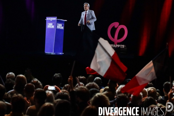 Jean luc melenchon - meeting en hologramme de trappes