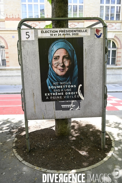 Affiches caricaturales des candidats à l election présidentielle 2022.  Politics graffitis