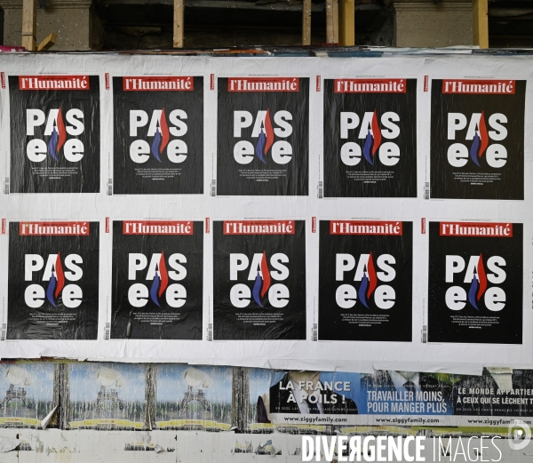 Affichage critique des candidats à l election présidentielle 2022. Politics graffitis