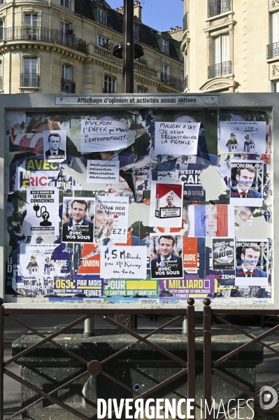 Affichage critique des candidats à l election présidentielle 2022. Politics graffitis