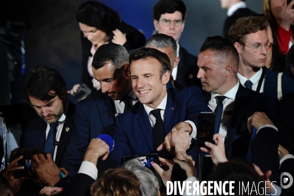 Emmanuel Macron au champ de mars pour fêter sa victoire à l élection présidentielle 2022