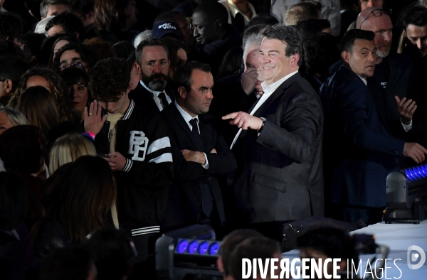 Emmanuel Macron au champ de mars pour fêter sa victoire à l élection présidentielle 2022