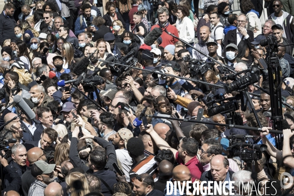 Déplacement d Emmanuel Macron à Saint-Denis