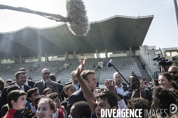 Déplacement d Emmanuel Macron à Saint-Denis