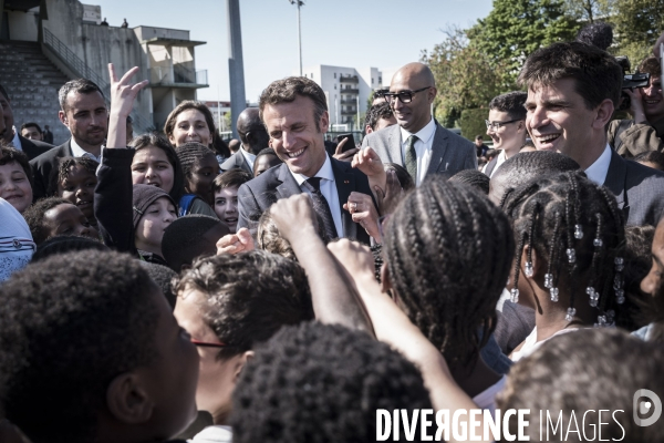 Déplacement d Emmanuel Macron à Saint-Denis