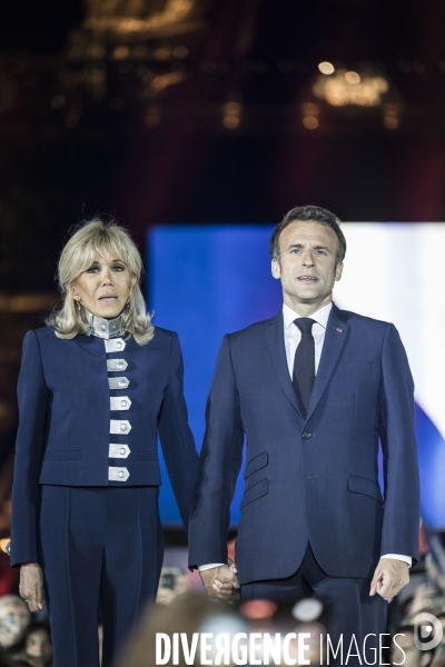 Emmanuel Macron réélu, au Champs de Mars.