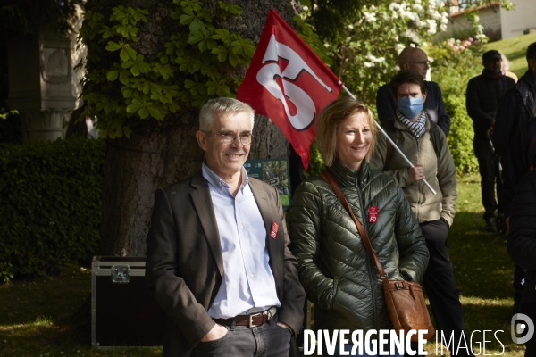 Hommage du 1 er mai Force Ouvriere au Mur des Fédérés