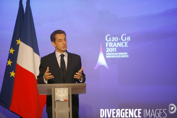 Conférence de presse de NICOLAS SARKOZY, présentation de la présidence française du G8 et du G 20