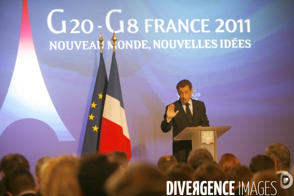 Conférence de presse de NICOLAS SARKOZY, présentation de la présidence française du G8 et du G 20