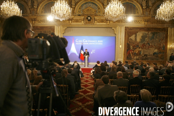 Conférence de presse de NICOLAS SARKOZY, présentation de la présidence française du G8 et du G 20