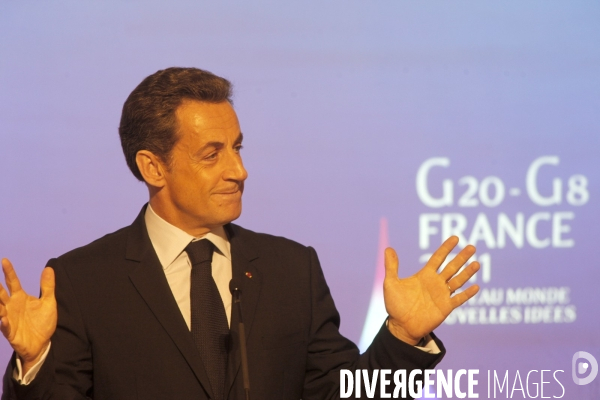 Conférence de presse de NICOLAS SARKOZY, présentation de la présidence française du G8 et du G 20