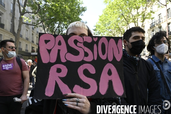 Journée de manifestation du 1er mai 2022 à Paris.