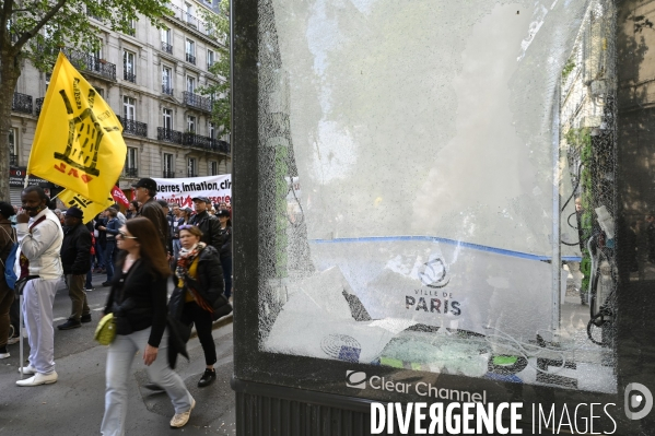 Journée de manifestation du 1er mai 2022 à Paris.