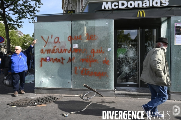 Journée de manifestation du 1er mai 2022 à Paris.