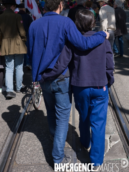 Fête du travail, défilé du 1er mai à Tours, Indre-et-Loire (37)