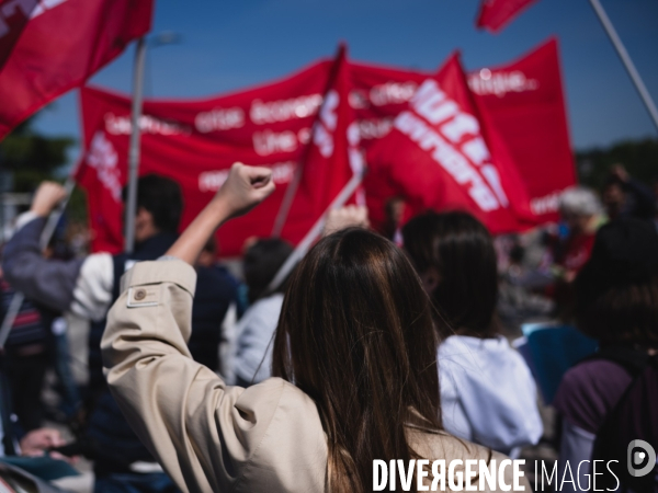 Fête du travail, défilé du 1er mai à Tours, Indre-et-Loire (37)