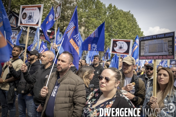 Manifestation des policiers du syndicat Alliance