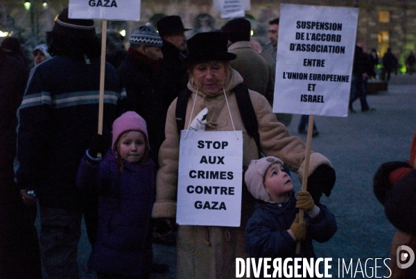 Manifestation à Strasbourg, contre les bombardements Israelien Sur Gaza