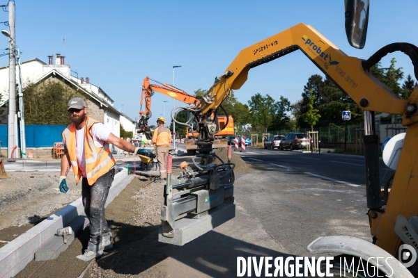 Chantier de voirie à Nantes