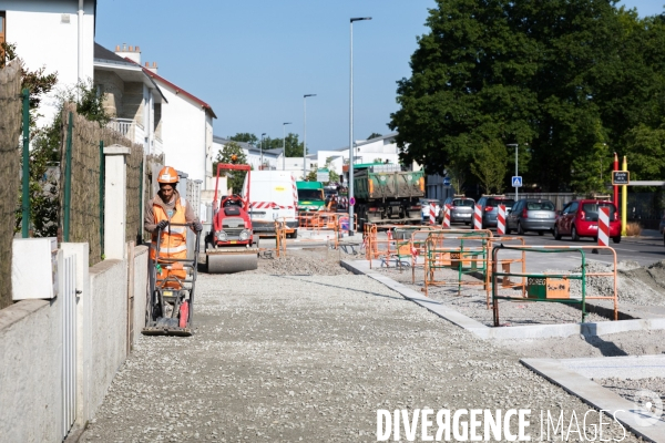 Chantier de voirie à Nantes