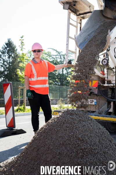 Chantier de voirie à Nantes