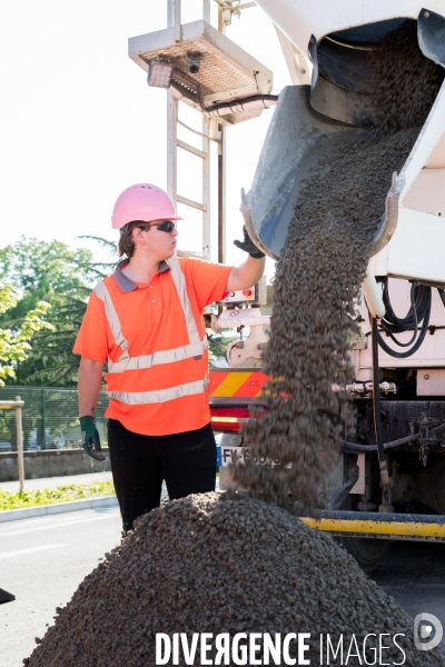 Chantier de voirie à Nantes