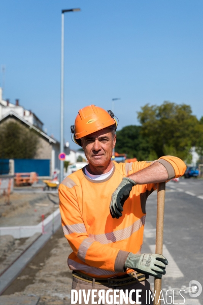 Chantier de voirie à Nantes