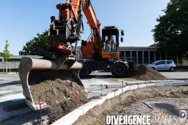 Chantier de voirie à Nantes