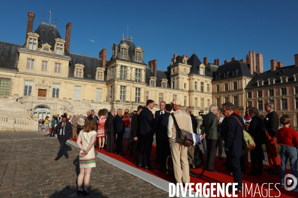 Chateau de Fontainebleau, inauguration de l escalier en fer à cheval