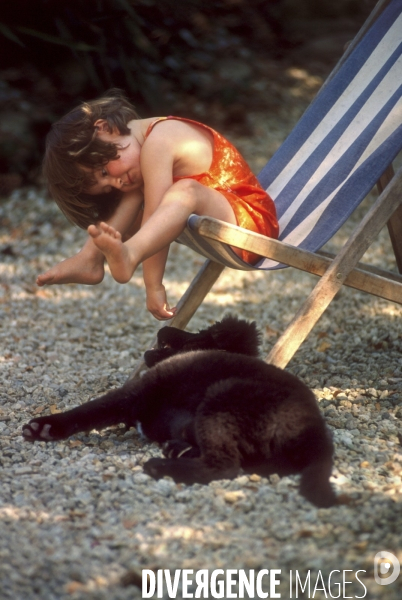 L enfant et les animaux : chien. Children and animals: dogs