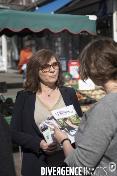 Illustrations campagne des législatives sur le marché d Yvetot en Seine-Maritime