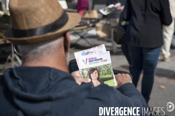 Illustrations campagne des législatives sur le marché d Yvetot en Seine-Maritime