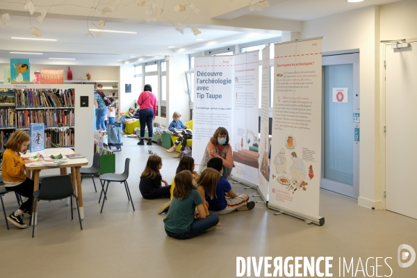 Exposition et atelier éducatif pour enfants durant le festival  Sciences infuses   Archéologie, un passé retrouvé   à la bibliothèque François Mitterand du Pré-Saint-Gervais