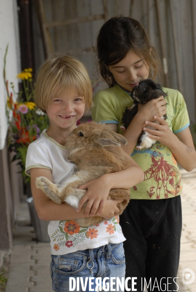 L enfant et les animaux : Les NACS. : le lapin. Nouveaux animaux de compagnie. Child and animals: new pets.