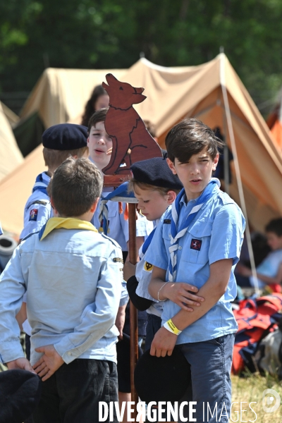 Rassemblement de 30 000 Scouts Unitaires de France à Chambord pour fêter les 50 ans du mouvement,