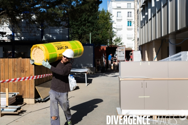 Chantier de rénovation d une école publique